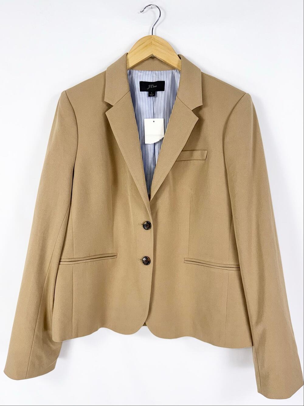 J Crew Classic Original School Boy Blazer Women's Large Khaki Preppy Academia